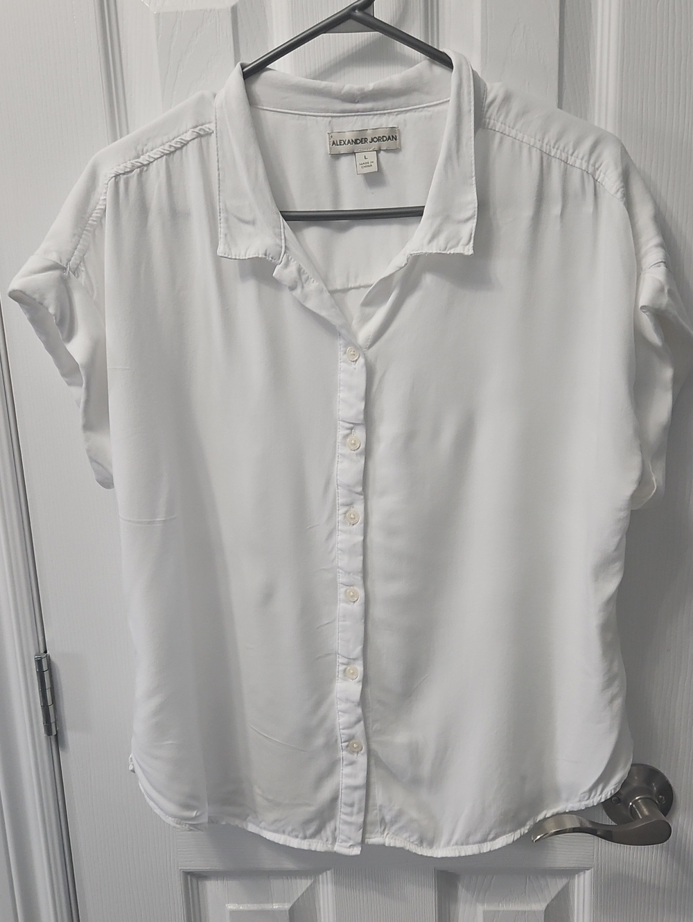 Alexander Jordan Shirt In White Color.  Size Large